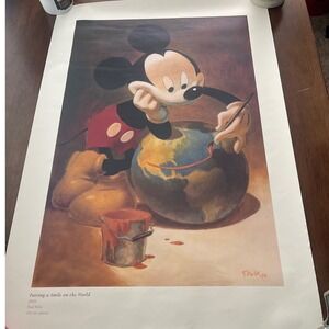 Disney D23 Paul Felix Mickey Mouse Putting a Smile on the World Lithograph Print